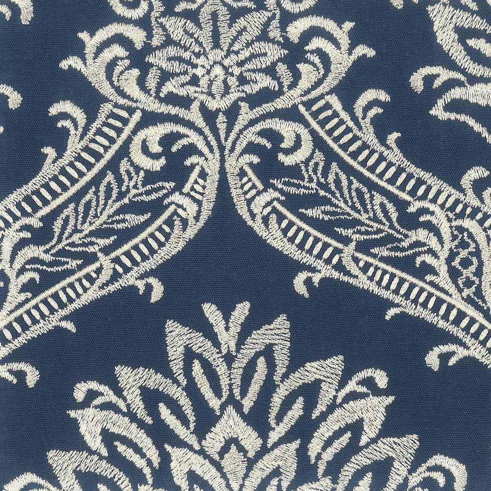 Motive 2 Navy by Stout Fabric EMBROIDERY IV 100%COT %BEMB INDIA </p><p>Repeat: 15.375 51.25 in - Fabric Carolina -