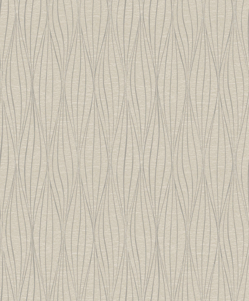 Grey & Silver Cocoon Wallpaper by Antonina Vella Antonina Vella Mixed Metals Covers about 57.2 square feet 20.8-in by 33-ft long roll Unpasted 12.5 - Fabric Carolina -