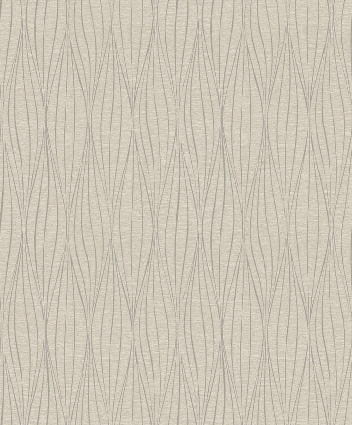 Grey & Silver Cocoon Wallpaper by Antonina Vella Antonina Vella Mixed Metals Covers about 57.2 square feet 20.8-in by 33-ft long roll Unpasted 12.5 - Fabric Carolina -