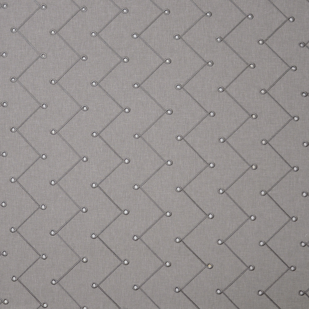 Monocle # 112 Fog by Maxwell Fabric COLOR WAVES-NEUTRAL TERRITORY 56% POLYESTER/28% COTTON
9% LINEN/6% VISCOSE INDIA See sample </p><p>Repeat: Horizontal: 3.75" and Vertical: 4.5" 54"EMB.52" - Fabric Carolina -