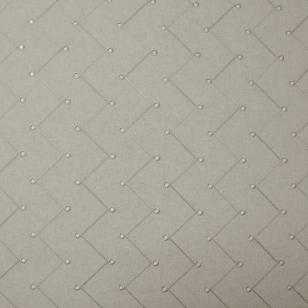 Monocle # 167 Natural by Maxwell Fabric COLOR WAVES-NEUTRAL TERRITORY 56% POLYESTER/28% COTTON
9% LINEN/6% VISCOSE INDIA See sample </p><p>Repeat: Horizontal: 3.75" and Vertical: 4.5" 54"EMB.52" - Fabric Carolina -