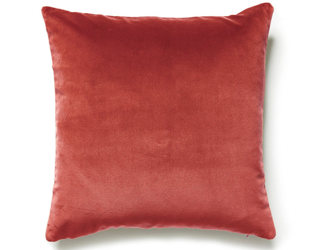 Torino Velvet Pillow 22 X 22 - Coral MTTORIPILL0011 by Scalamandre Designer Pillow