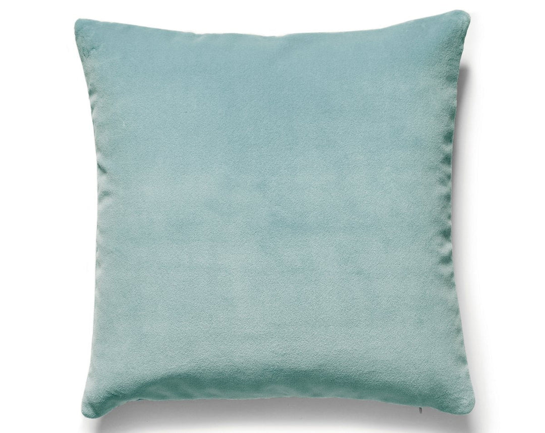 Torino Velvet Pillow 22 X 22 - Aquamarine MTTORIPILL0014 by Scalamandre Designer Pillow