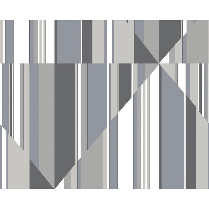 Pinwheel Stripe Grey Wall Mural by York Wallcoverings Mural Resource Library Covers 6 panels - measures 12-ft 6-in wide by 10-ft 2-in tall when assembled 25.25-in by 10.2-ft long roll Unpasted 0 - Fabric Carolina -