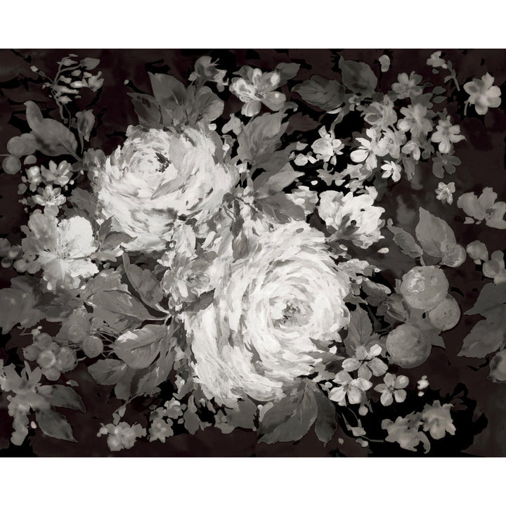 Impressionist Floral Grey Wall Mural by York Wallcoverings Mural Resource Library Covers 6 panels - measures 12-ft 6-in wide by 10-ft 2-in tall when assembled 25.25-in by 10.2-ft long roll Unpasted 0 - Fabric Carolina -