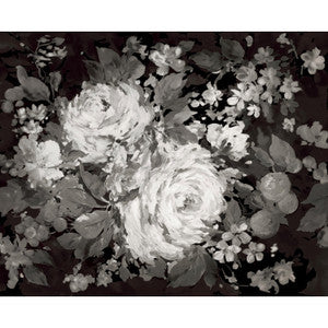 Impressionist Floral Grey Wall Mural by York Wallcoverings