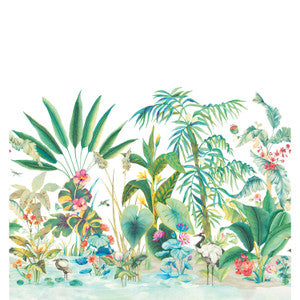 Tropical Panoramic White Wall Mural by York Wallcoverings