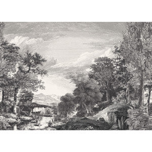 Provincial Scenic Black Wall Mural by York Wallcoverings