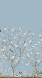 Lingering Garden Sky Blue Wall Mural by Ronald Redding
