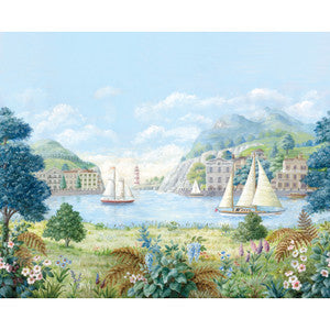 Safe Harbor Light Blue Wall Mural by York Wallcoverings