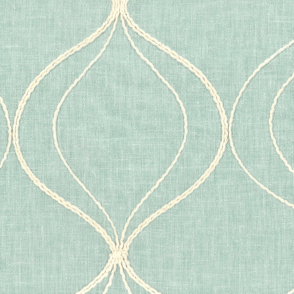 Mustang 2 Robinsegg by Stout Fabric Color My Window Chambray/Royal 100% Polyester Linen Cotton Embroidery INDIA Horizontal: 10.625 and Vertical: 5.375 51 in - Fabric Carolina -