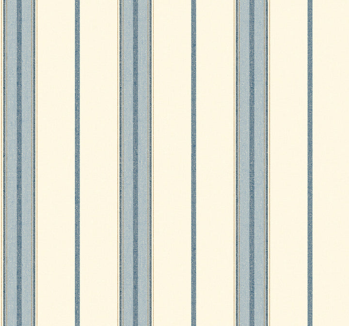 Blue & White Ralph Stripe Wallpaper by York Wallcoverings Menswear Covers about 60.8 square feet 27-in by 27-ft long roll Prepasted 0 - Fabric Carolina -