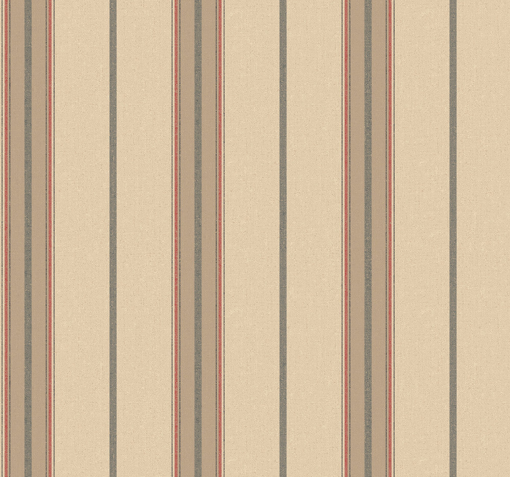 Beige & Brown Ralph Stripe Wallpaper by York Wallcoverings Prism Covers about 60.8 square feet 27-in by 27-ft long roll Prepasted 0 - Fabric Carolina -