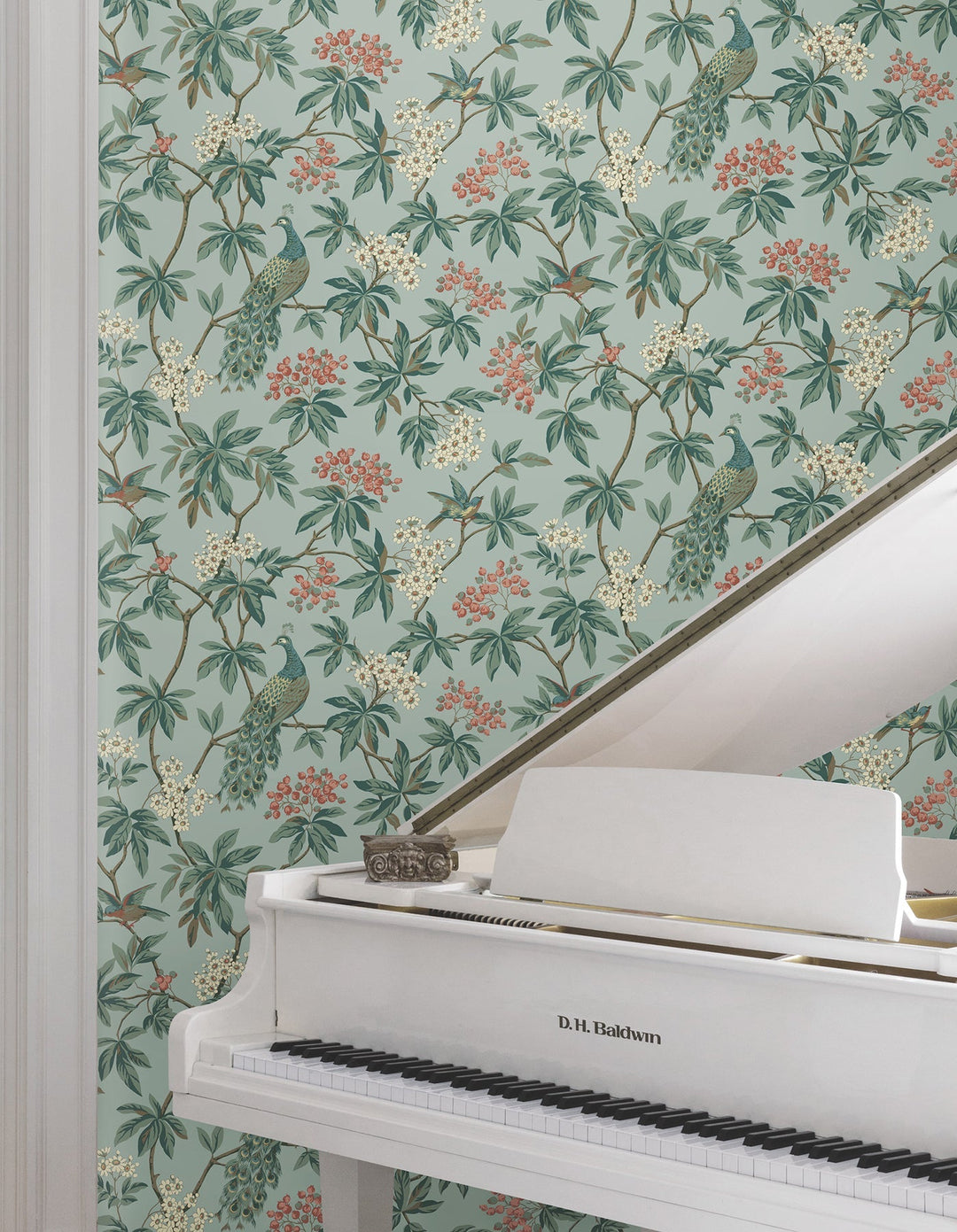 Peacock Estate Blue Wallpaper by Ronald Redding Designer