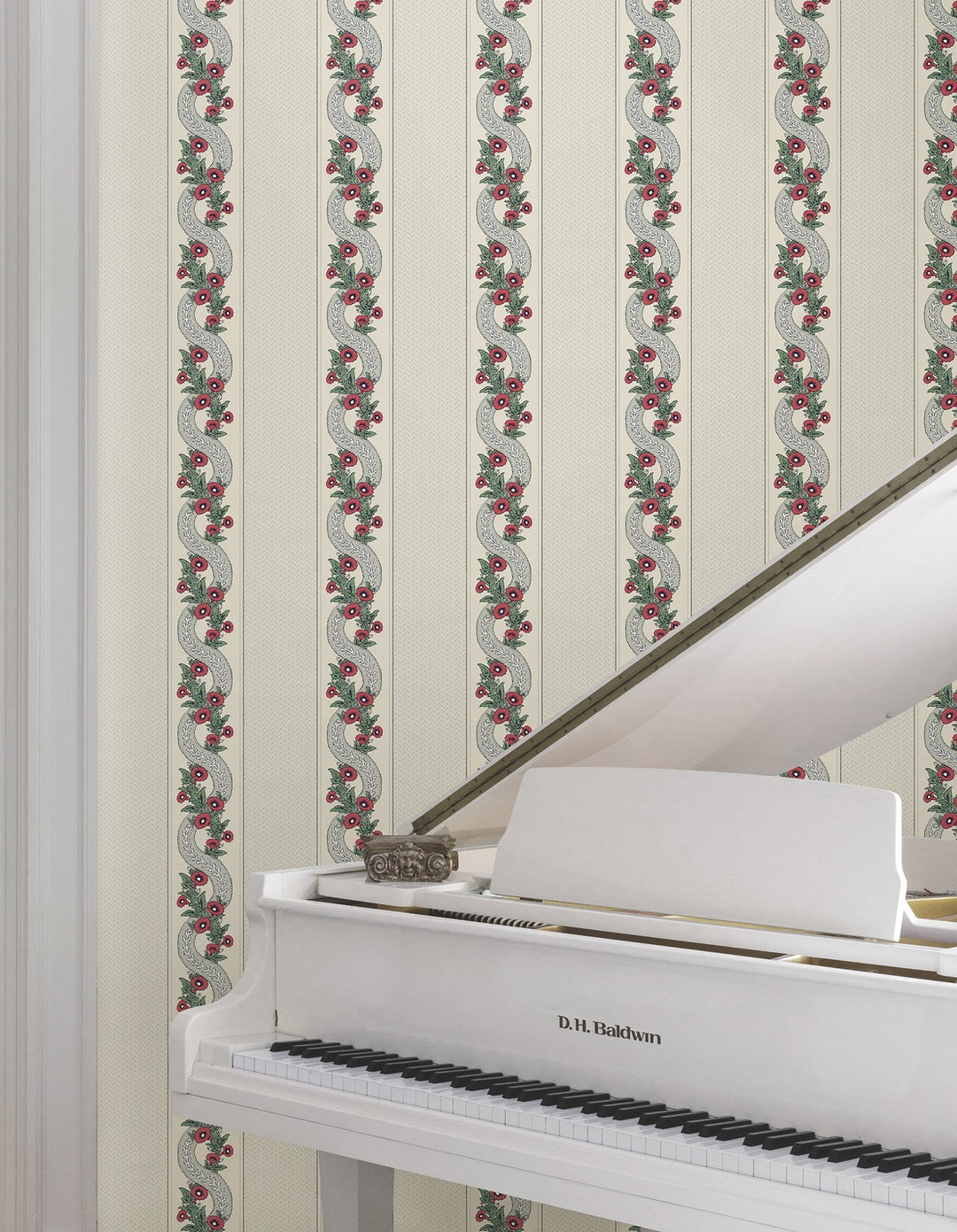 Abbey's Garland Ruby Wallpaper by Ronald Redding Designer