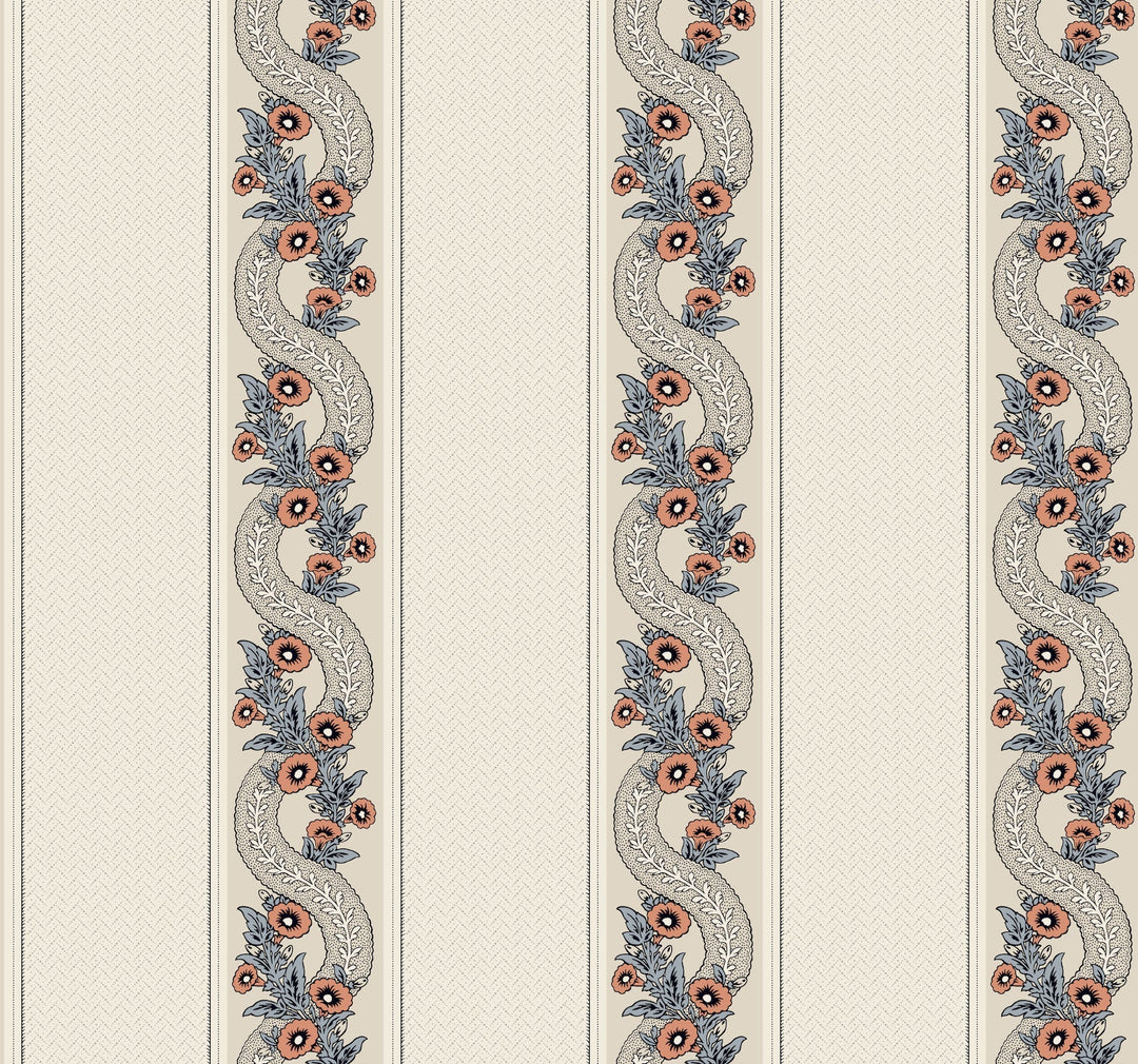 Abbey's Garland Coral Wallpaper by Ronald Redding Designer