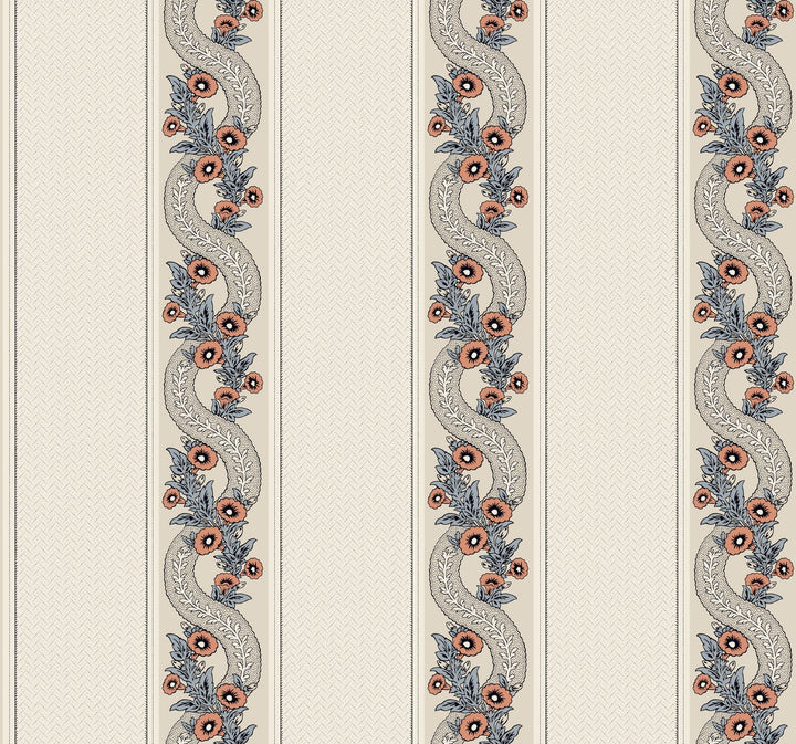 Abbey's Garland Coral Wallpaper by Ronald Redding Designer