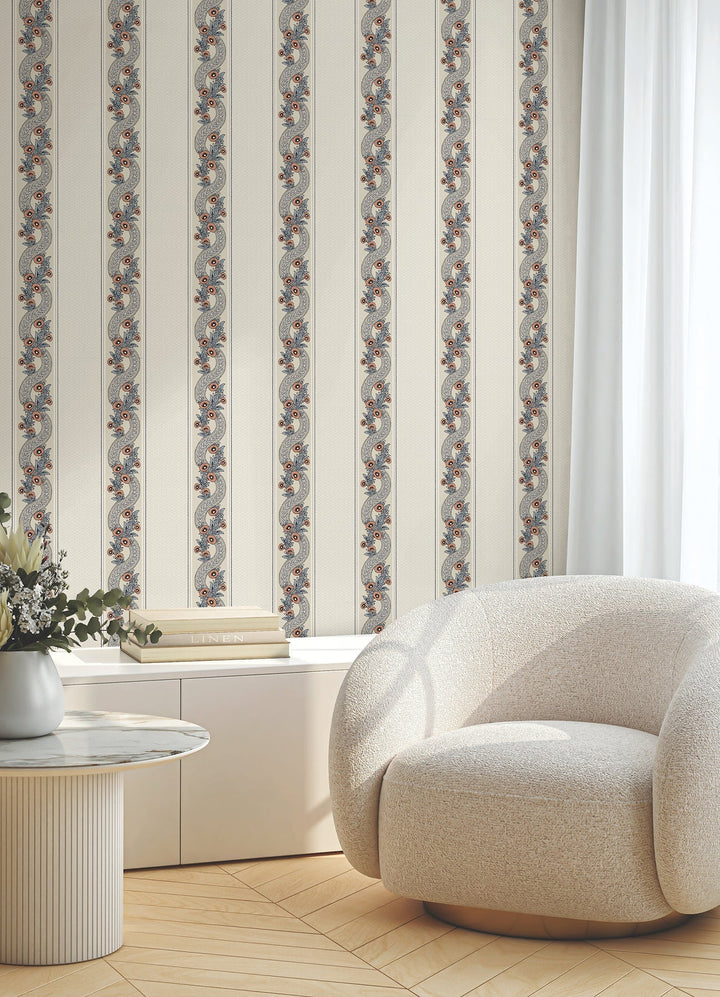 Abbey's Garland Coral Wallpaper by Ronald Redding Designer