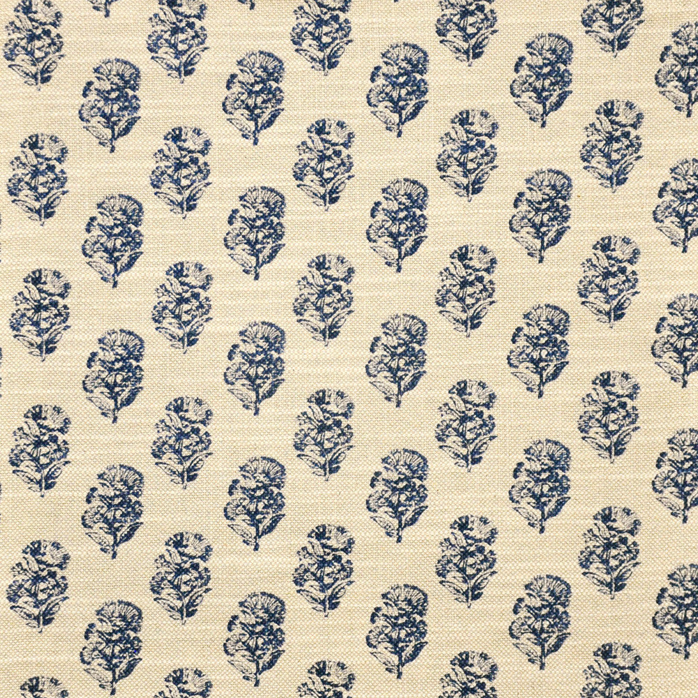 Moulin Fleur # 536 Indigo by Maxwell Fabric PRINT GALLERY 75% COTTON/25% LINEN PAKISTAN V-3.13"H-3.75" 54" - Fabric Carolina -