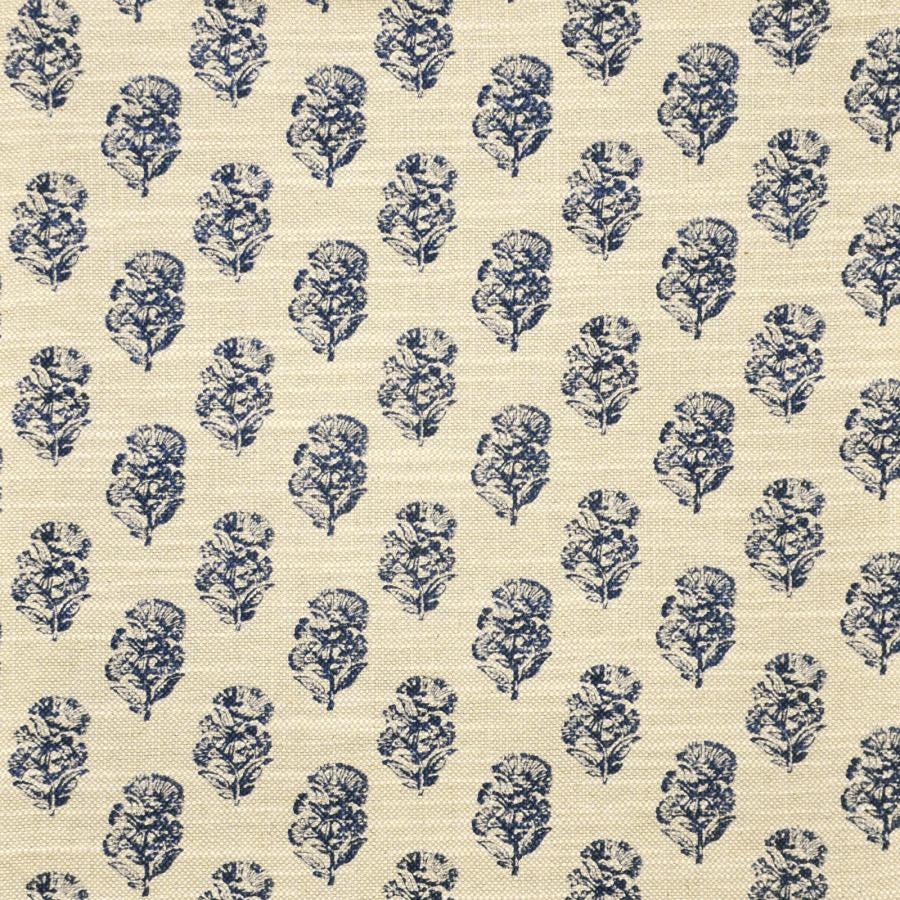 Moulin Fleur # 536 Indigo by Maxwell Fabric PRINT GALLERY 75% COTTON/25% LINEN PAKISTAN V-3.13"H-3.75" 54" - Fabric Carolina -