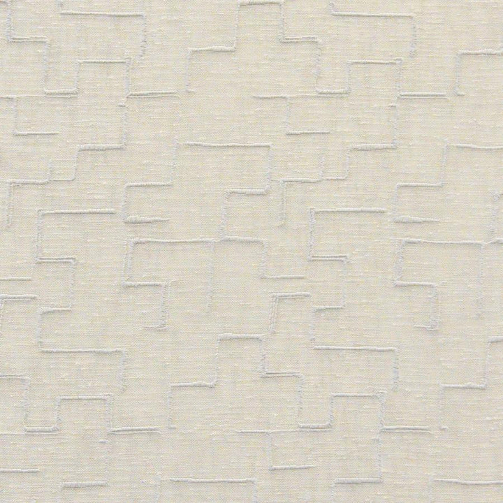 Minos # 518 Greige by Maxwell Fabric Sheer Paths 100% POLYESTER TURKEY V-8" H-6.4" 118" EMB. WIDTH 110" - Fabric Carolina -