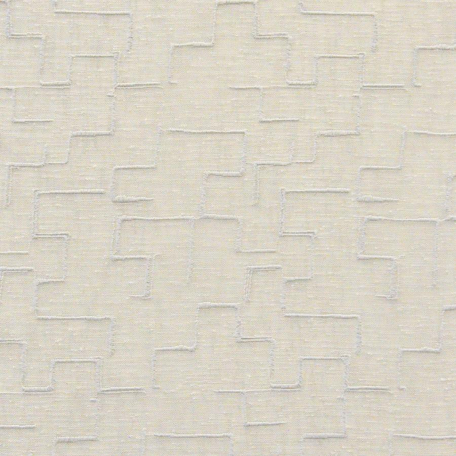 Minos # 518 Greige by Maxwell Designer Fabric Sheer Paths 100% POLYESTER TURKEY V-8" H-6.4" 118" EMB. WIDTH 110" - Swanky Fabrics -