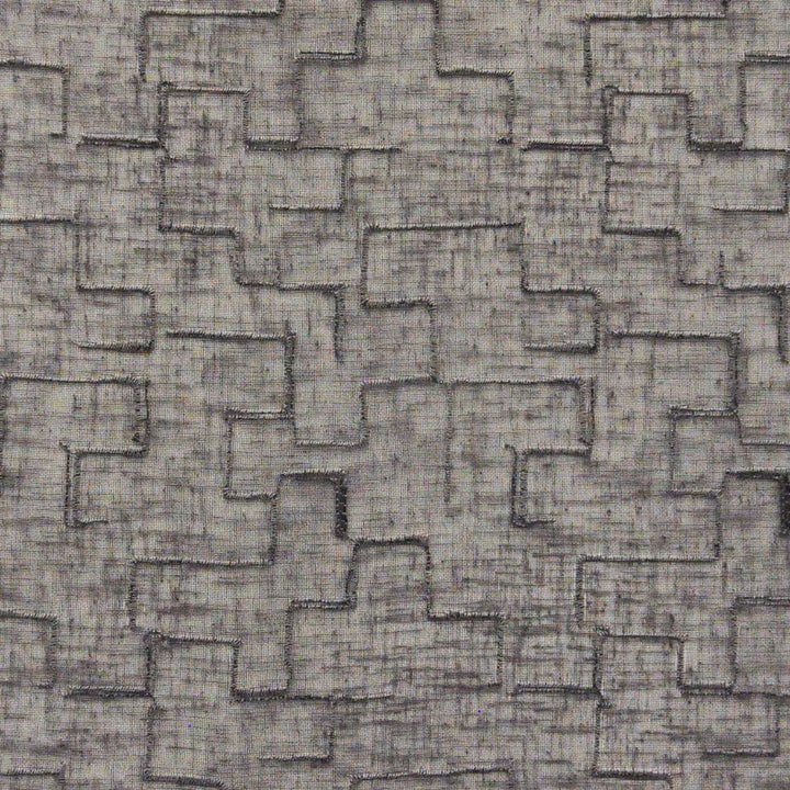 Minos # 546 Noir by Maxwell Fabric Sheer Paths 100% POLYESTER TURKEY V-8" H-6.4" 118" EMB. WIDTH 110" - Fabric Carolina -
