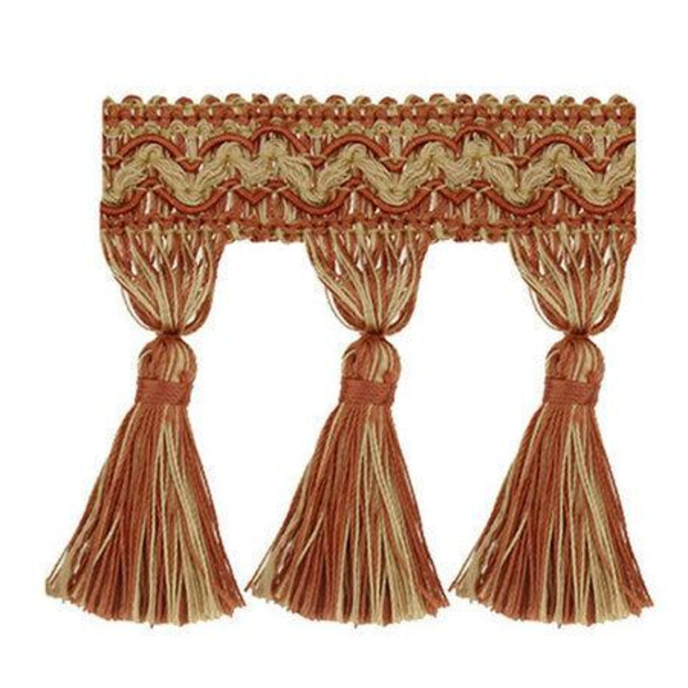 Malaga Brick by Europatex Fabric Malaga Tassel Fringe 1.5 3.50 inches - Fabric Carolina -