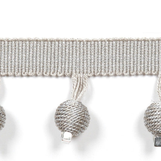 Metallic Beaded Fringe Col.Ice by Europatex Fabric Le Lin Collection 53% Fibranne / 28% Rayon / 19% Cotton China See Sample Horizontal: N/A and Vertical: N/A 1.46 inches  - Fabric Carolina -