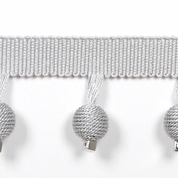 Le Lin Metallic Beaded Fringe Silver by Europatex Fabric Le Lin 53% Fibranne, 28% Rayon, 19% Cotton 1.46 inches - Fabric Carolina -