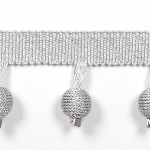 Metallic Beaded Fringe Col.Silver by Europatex Fabric Le Lin Collection 53% Fibranne / 28% Rayon / 19% Cotton China See Sample Horizontal: N/A and Vertical: N/A 1.46 inches  - Fabric Carolina -
