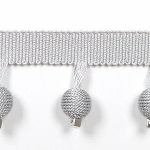 Metallic Beaded Fringe Col.Silver by Europatex Fabric
