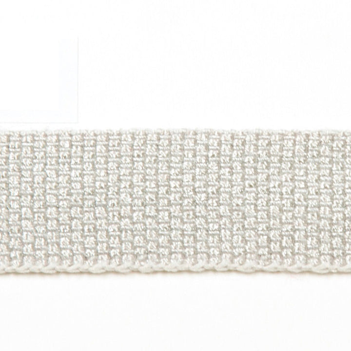 Le Lin Metallic Micro Tape Ice by Europatex Fabric Le Lin 42% Fibranne, 30% Rayon, 25% Metallic yarns, 3% Polyester 0.56 inches - Fabric Carolina -
