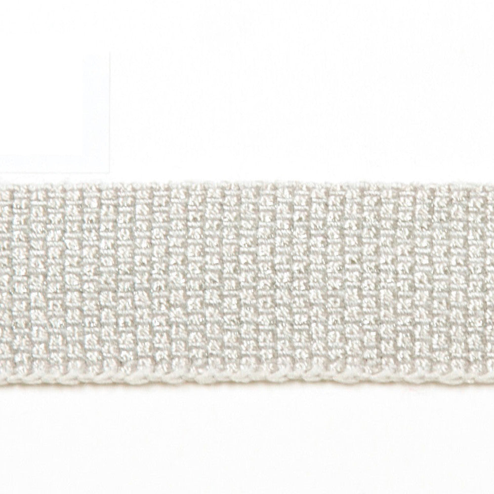 Le Lin Metallic Micro Tape Ice by Europatex Designer Fabric Le Lin 42% Fibranne, 30% Rayon, 25% Metallic yarns, 3% Polyester 0.56 inches - Swanky Fabrics -