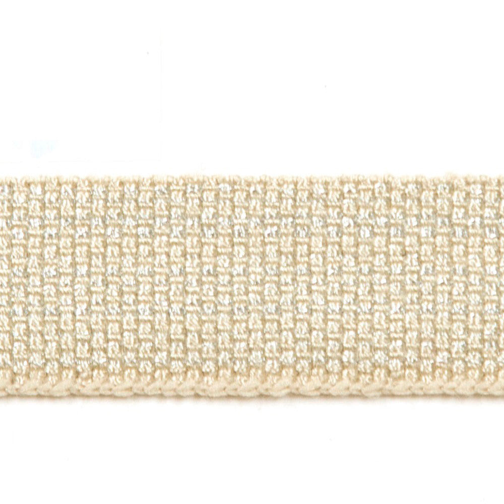 Le Lin Metallic Micro Tape Porcelain by Europatex Designer Fabric Le Lin 42% Fibranne, 30% Rayon, 25% Metallic yarns, 3% Polyester 0.56 inches - Swanky Fabrics -