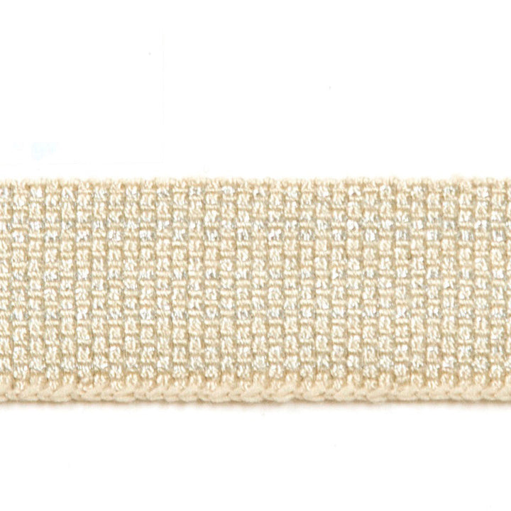 Le Lin Metallic Micro Tape Porcelain by Europatex Designer Fabric Le Lin 42% Fibranne, 30% Rayon, 25% Metallic yarns, 3% Polyester 0.56 inches - Swanky Fabrics -