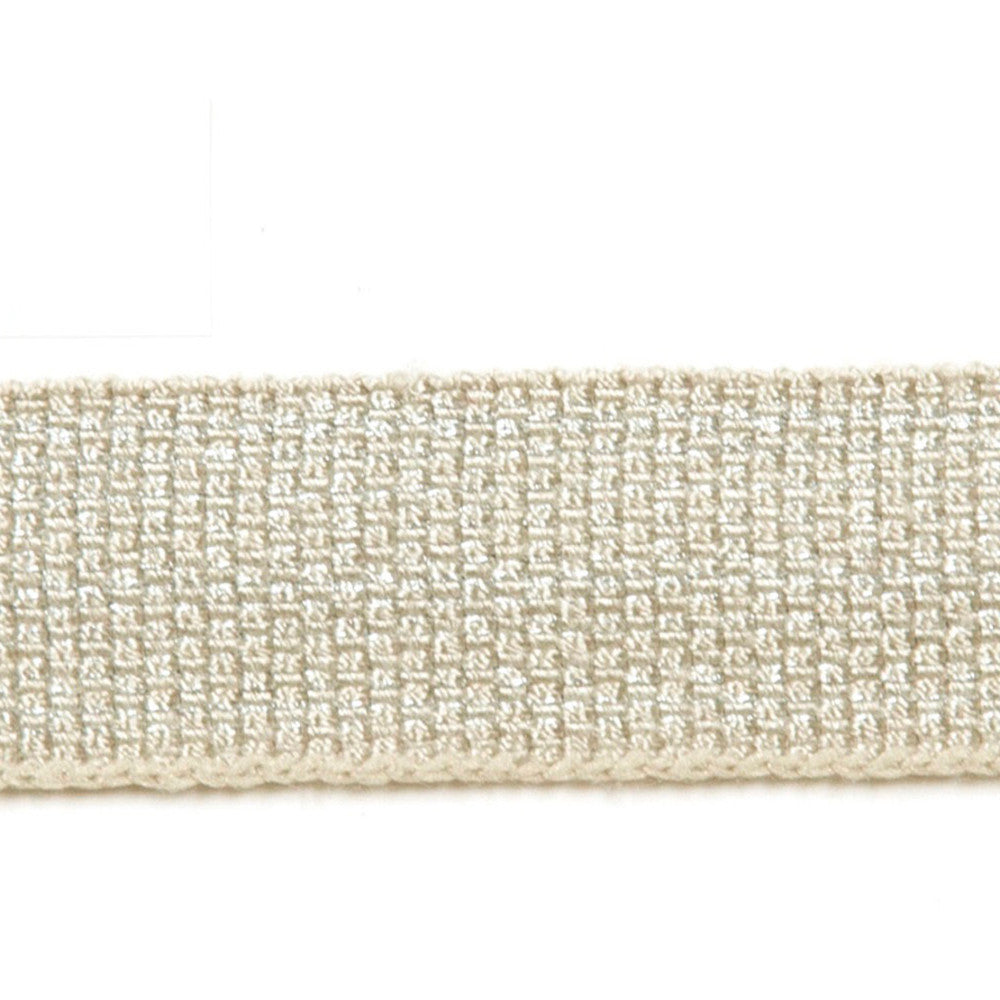 Le Lin Metallic Micro Tape Silver by Europatex Designer Fabric Le Lin 42% Fibranne, 30% Rayon, 25% Metallic yarns, 3% Polyester 0.56 inches - Swanky Fabrics -