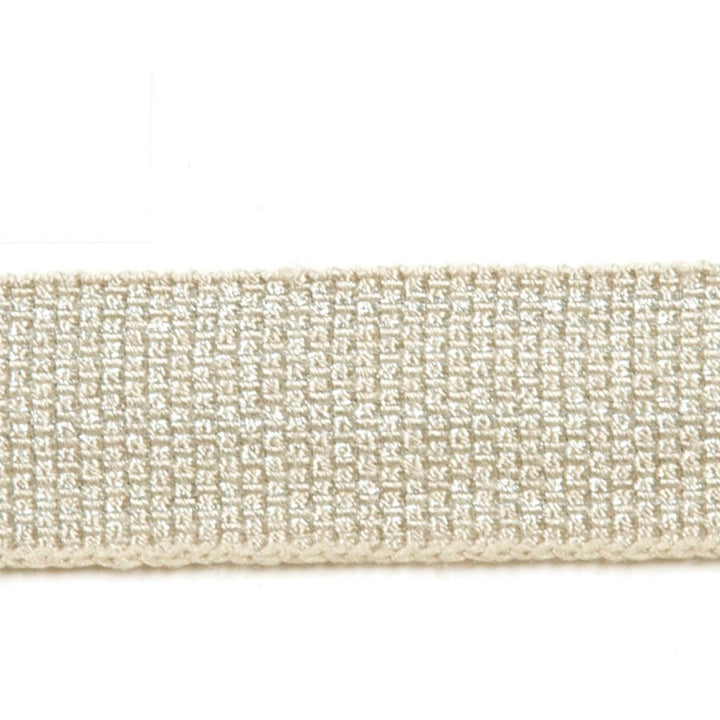 Le Lin Metallic Micro Tape Silver by Europatex Fabric Le Lin 42% Fibranne, 30% Rayon, 25% Metallic yarns, 3% Polyester 0.56 inches - Fabric Carolina -