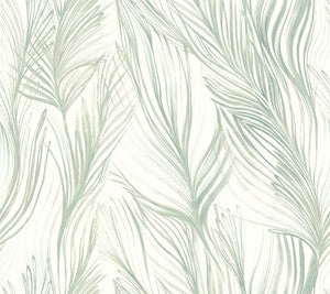 Peaceful Plume Light Blue Wallpaper by Candice Olson
