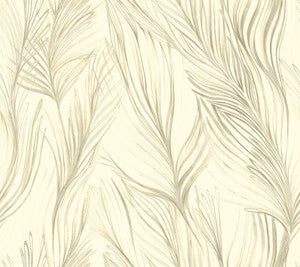 Peaceful Plume Beige Wallpaper by Candice Olson