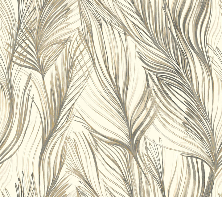 Peaceful Plume Dark Grey Wallpaper by Candice Olson Candice Olson Botanical Dreams Covers about 60.8 square feet 27-in by 27-ft long roll Unpasted 24 - Fabric Carolina -
