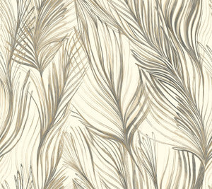 Peaceful Plume Dark Grey Wallpaper by Candice Olson
