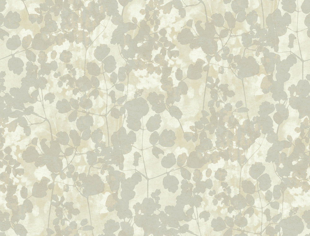 Pressed Leaves Silver Wallpaper by Candice Olson Candice Olson Botanical Dreams Covers about 60.8 square feet 27-in by 27-ft long roll Unpasted 20.5 - Fabric Carolina -