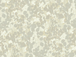 Pressed Leaves Silver Wallpaper by Candice Olson