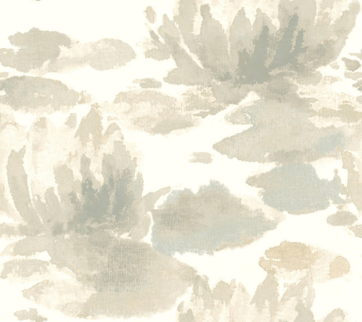 Water Lily Grey Wallpaper by Candice Olson Candice Olson Botanical Dreams Covers about 60.8 square feet 27-in by 27-ft long roll Unpasted 24 - Fabric Carolina -