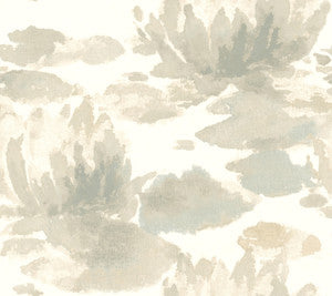Water Lily Grey Wallpaper by Candice Olson