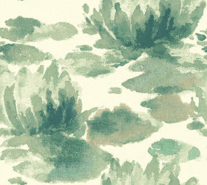 Water Lily Green Wallpaper by Candice Olson