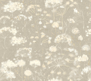 Botanical Fantasy Light Grey Wallpaper by Candice Olson
