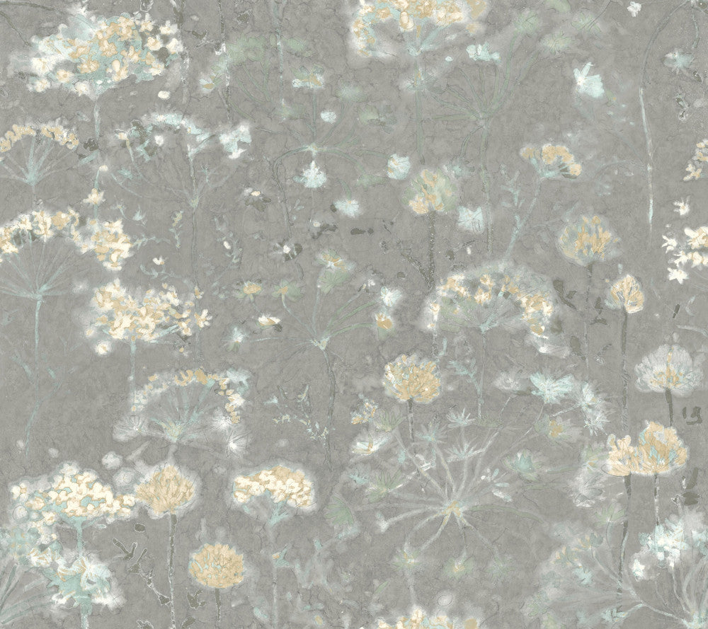 Botanical Fantasy Grey Wallpaper by Candice Olson Candice Olson Botanical Dreams Covers about 60.8 square feet 27-in by 27-ft long roll Unpasted 24 - Fabric Carolina -