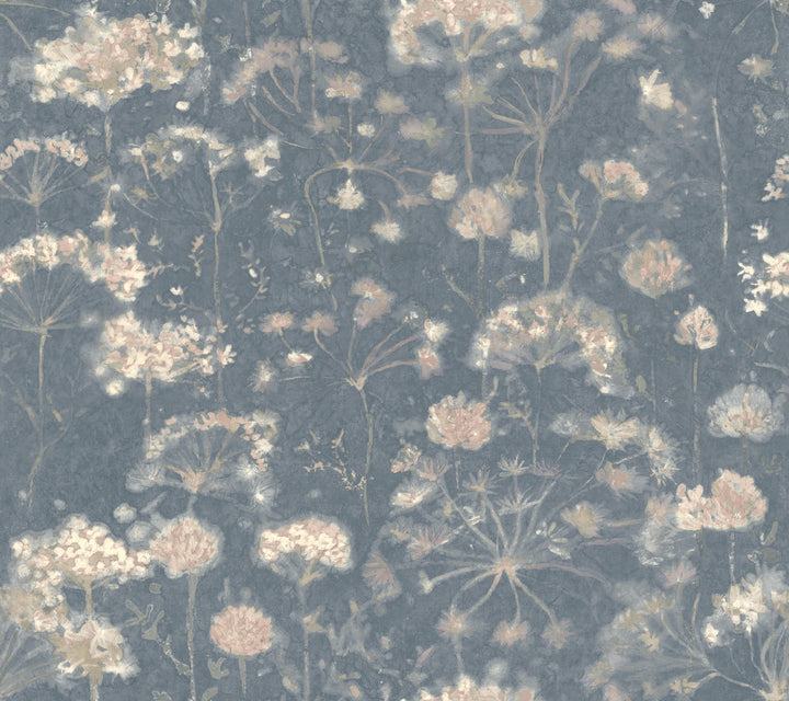 Botanical Fantasy Dark Blue Wallpaper by Candice Olson Candice Olson Botanical Dreams Covers about 60.8 square feet 27-in by 27-ft long roll Unpasted 24 - Fabric Carolina -